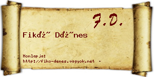 Fikó Dénes névjegykártya